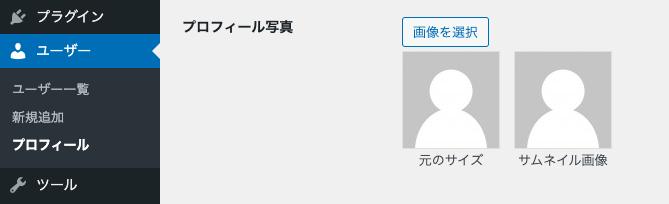 WordPressプロフィール写真編集画面のスクショ